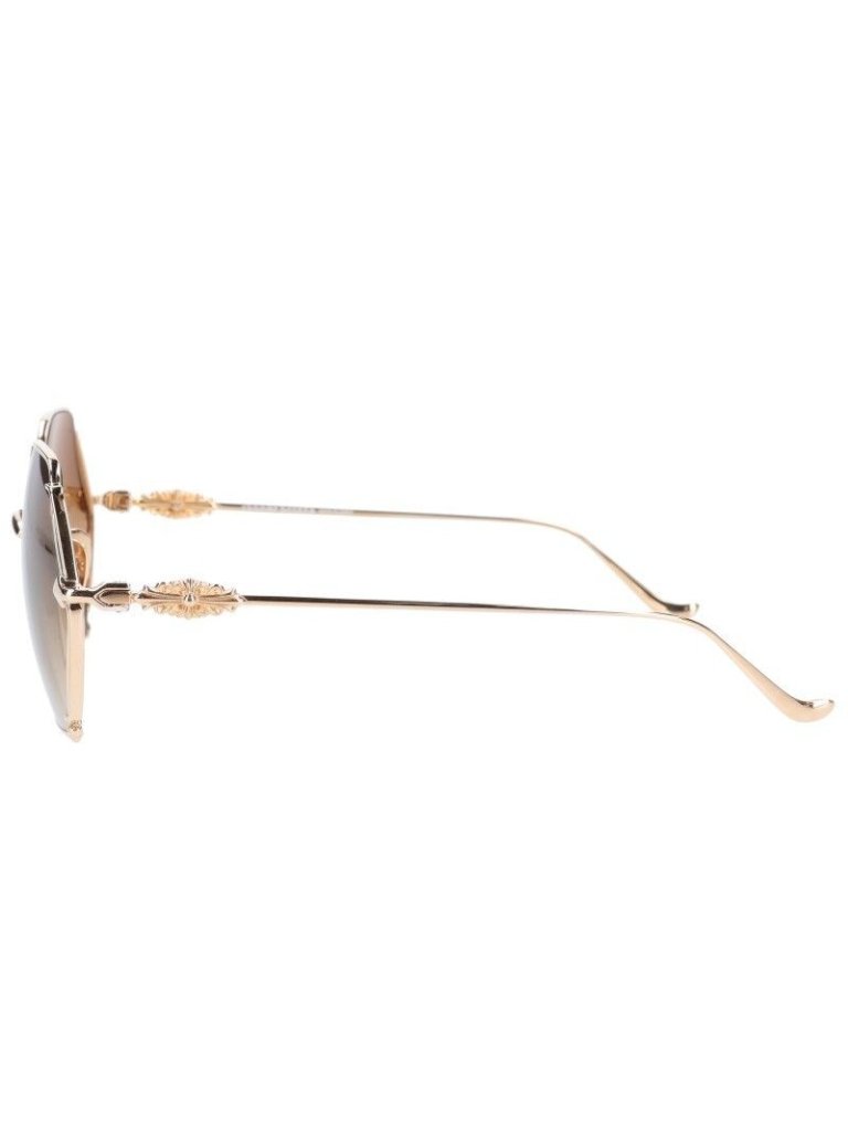 Chrome Hearts Creamed Floral Temple Hexagon Frame Sunglasses Eyewear